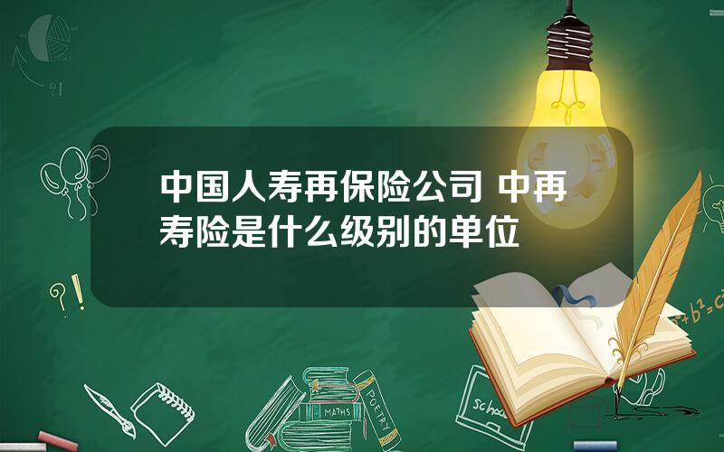 中国人寿再保险公司 中再寿险是什么级别的单位